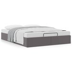 vidaXL Cadre de lit ottoman sans matelas gris 140x190 cm similicuir