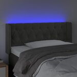 vidaXL Tête de lit à LED Gris foncé 103x16x78/88 cm Velours