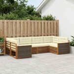 vidaXL Ensemble de canapés d'extérieur 6 Pièces Naturel et Crème