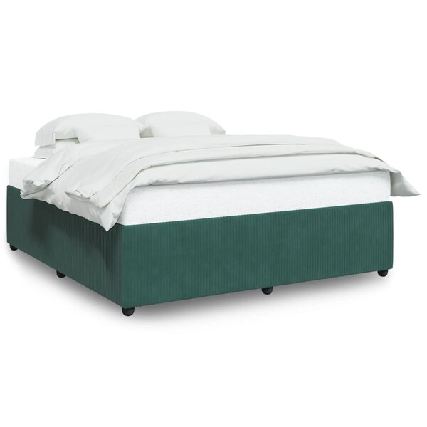 vidaXL Cadre de lit Vert foncé 180x200 cm Velours