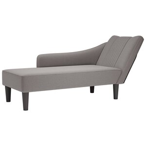 vidaXL Fauteuil long avec accoudoir droit taupe tissu