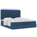VidaXL Cadre de lit ottoman avec matelas bleu 200x200cm tissu
