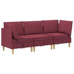 vidaXL Canapé modulaire avec rangement 3 Pièces Bordeaux Tissu