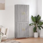 vidaXL Buffet haut Sonoma gris 69 5x34x180 cm Bois d'ingénierie