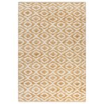 vidaXL Tapis tissé à la main Jute Tissu 120 x 180 cm Naturel et blanc