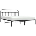 vidaXL Cadre de lit métal sans matelas avec tête de lit noir 183x213cm