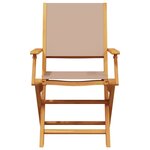 vidaXL Ensemble de bistro 3 Pièces taupe tissu et bois massif