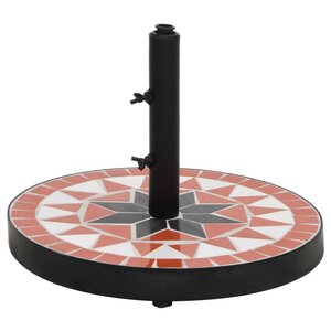 vidaXL Base de parasol terre cuite et blanc rond 12 kg