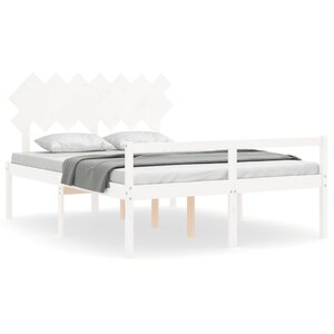 vidaXL Lit pour personne âgée sans matelas blanc bois massif