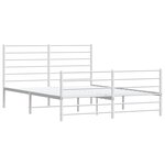 vidaXL Cadre de lit métal sans matelas et pied de lit blanc 120x190 cm