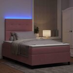 vidaXL Lit à ressort LED avec matelas Rose 120 x 200 cm tissu