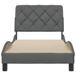 vidaXL Cadre de lit sans matelas gris foncé 90x200 cm tissu