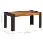 vidaXL Table de salle à manger 160x80x76 cm Bois de manguier solide