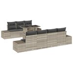 vidaXL Ensemble de canapé de jardin 8 Pièces Gris clair 100 x 55 x 73 cm