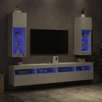 vidaXL Meubles TV avec lumières LED 2 Pièces blanc 30 5x30x90 cm