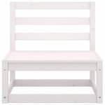 vidaXL Salon de jardin 7 Pièces Blanc Bois de pin massif