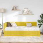 vidaXL Cadre de lit d'angle avec matelas Jaune 90 x 200 cm Velours