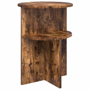 vidaXL Table d'appoint Chêne fumé Ø 39 5 x 55 cm Bois d'ingénierie