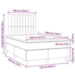 vidaXL Sommier à lattes de lit avec matelas gris foncé 120x190cm tissu
