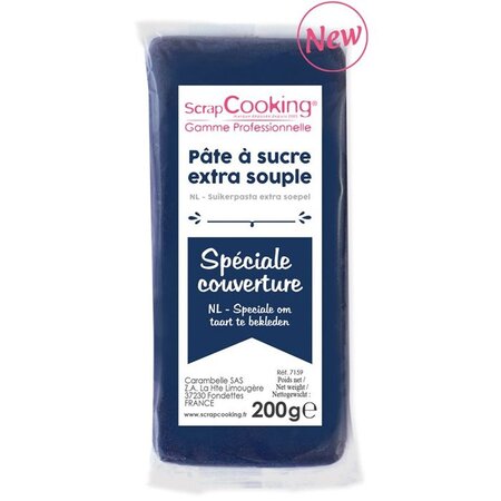 Pâte à sucre de couverture 200 g - bleu nuit