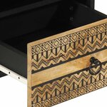 vidaXL Table de chevet noir 40x33x46 cm bois de manguier massif brut