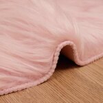 vidaXL Tapis en Peau de Mouton Synthétique Rose 80 x 50 cm Polyester