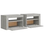 vidaXL Tables de chevet 2 Pièces avec LED Gris béton 60x35x40 cm