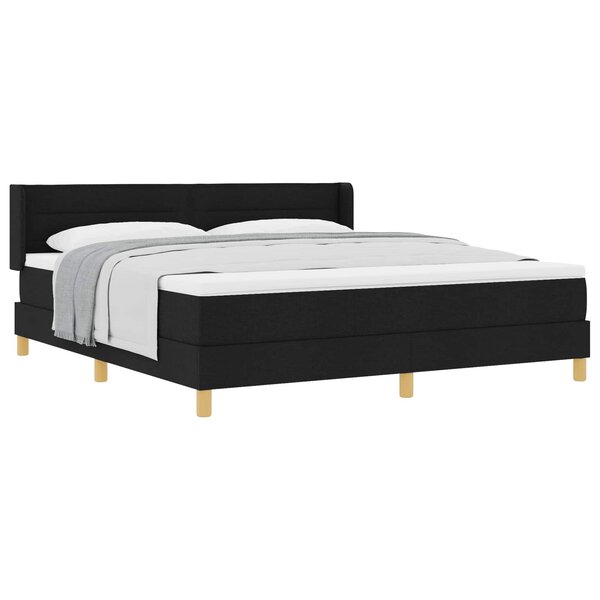 vidaXL Lit à ressorts avec matelas Noir 200 x 180 cm Polyester