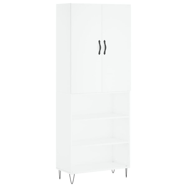 vidaXL Buffet haut Blanc 69 5x34x180 cm Bois d'ingénierie