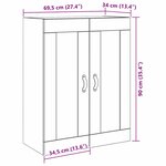 Armoire murale vidaXL avec portes en verre Bois ancien 69 5x34x90 cm