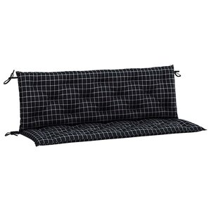 vidaXL Coussins de banc de jardin lot de 2 carreaux noir 150x50x7 cm