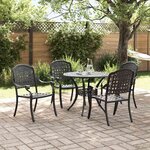 vidaXL Ensemble de salle à manger pour jardin 5 Pièces Noir Aluminium