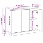 Buffet vidaXL LED Chêne Sonoma 90x32x75 cm en bois d'ingénierie