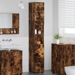 vidaXL Meuble de salle de bain haut Chêne fumé 30 x 35 x 192 cm