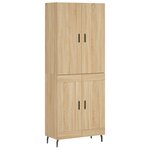 vidaXL Buffet haut Chêne sonoma 69 5x34x180 cm Bois d'ingénierie