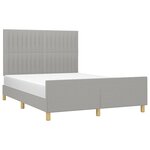 vidaXL Cadre de lit sans matelas gris clair 140x190 cm tissu