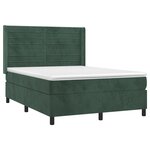 vidaXL Sommier à lattes de lit matelas et LED Vert foncé 140x200 cm