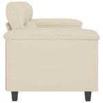 vidaXL Canapé à 2 places Crème 120 cm Similicuir