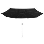 vidaXL Parasol de jardin avec mât en métal 390 cm noir