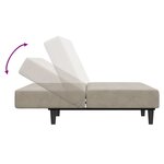 vidaXL Canapé-lit à 2 places gris clair velours
