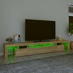 vidaXL Meuble TV avec lumières LED Chêne sonoma 260x36 5x40 cm