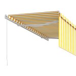 vidaXL Auvent manuel rétractable avec store 3x2 5 m Jaune et blanc