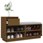 vidaXL Armoire à chaussures Marron miel 110x34x61cm Bois de pin massif