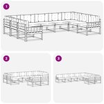 vidaXL Ensemble de canapés d'extérieur 9 pc Blanc et anthracite