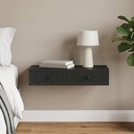 vidaXL Table d'appoint murale Noir 87 5 x 34 5 x 17 cm