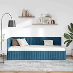 vidaXL Cadre de lit d'angle avec tête de lit Bleu 80 x 200 cm Velours