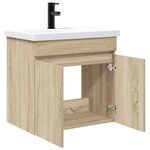 vidaXL Meuble de salle de bain avec robinet Chêne Sonoma