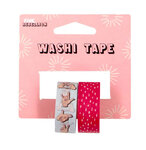 Washi tape Pink rebellion 1 5 cm 2 rouleaux