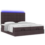 VidaXL Cadre de lit ottoman avec matelas marron foncé 180x200 cm tissu