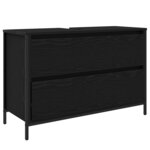 vidaXL Meuble de salle de bain lavabo tiroirs chêne noir 90x34 5x60 cm